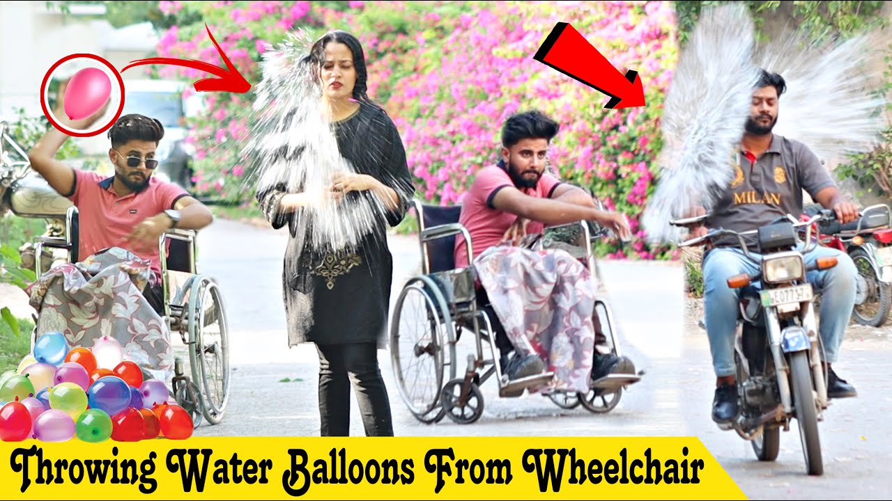 Throwing Water Balloons From Wheelchair Prank @ThatWasCrazy