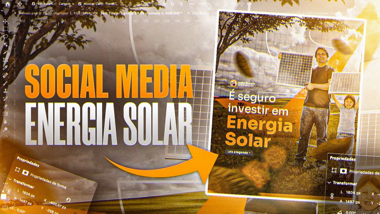 Como fazer arte para Instagram - Energia Solar (Photoshop 2023)