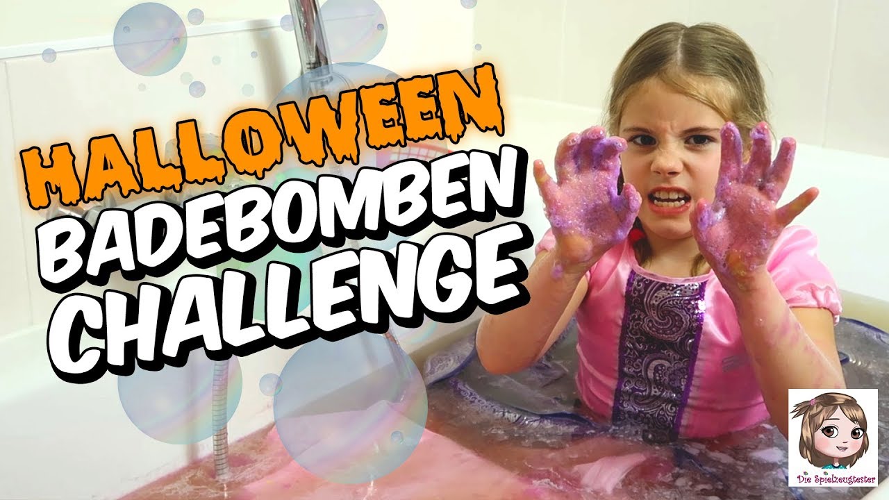 HALLOWEEN 🎃 BADEBOMBEN CHALLENGE 🛀 Prinzessin Hannah schmei&szlig;t Lush Grusel-Bomben in die Badewanne 😱