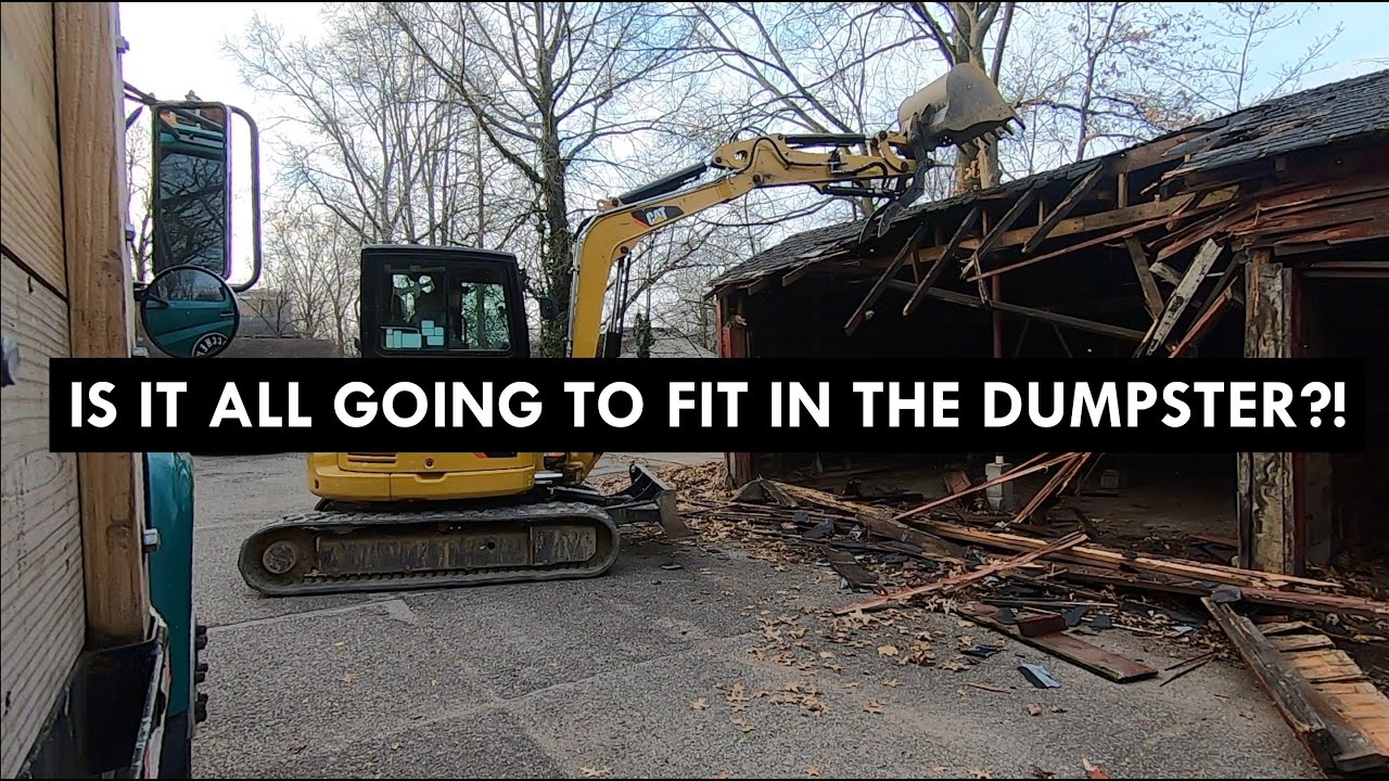 5 Stall Garage DEMOLITION with a Cat 305e2