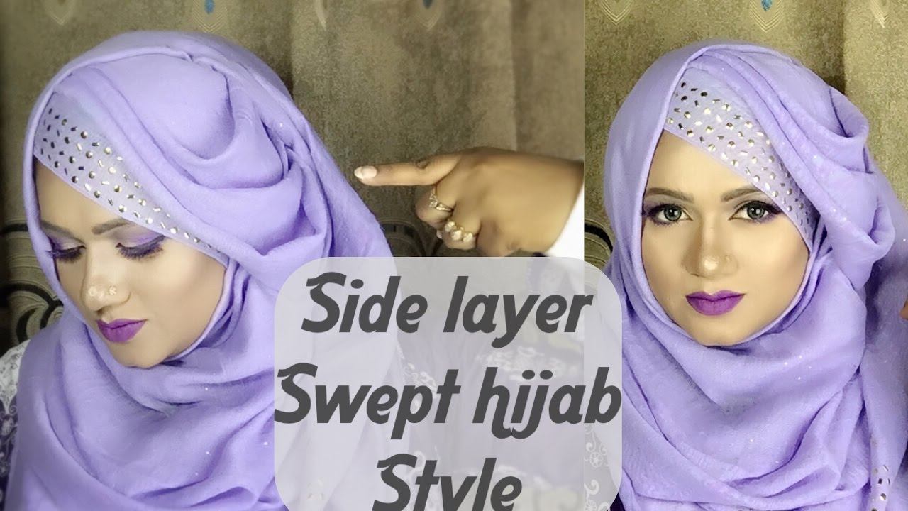 Side layer swept hijab style | Hijab with Nurfat
