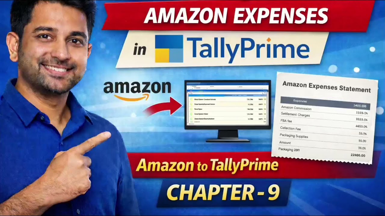 Amazon Expenses Import in TallyPrime (Head Wise)| Step-by-Step Hindi | Amz Expenses Import कैसे करें