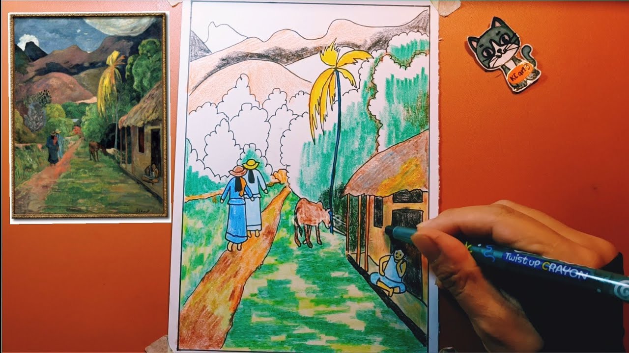 Thiên nhiên trong tranh của họa sĩ Paul Gauguin - lớp 8 | Vẽ tranh theo tác phẩm của Paul Gauguin