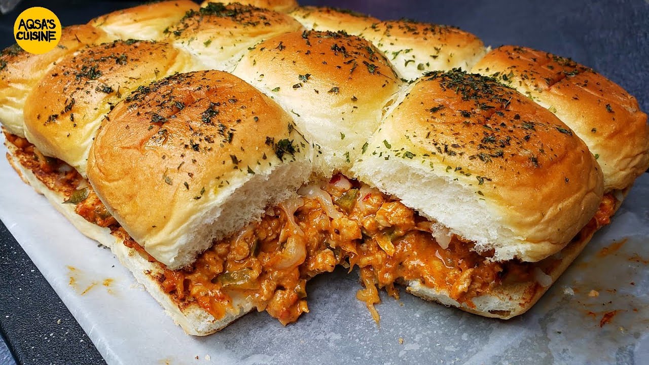 Chicken Sliders Dinner Recipe by Aqsa's Cuisine, Chicken Cheese Buns, Chicken Cheese Dinner Rolls,