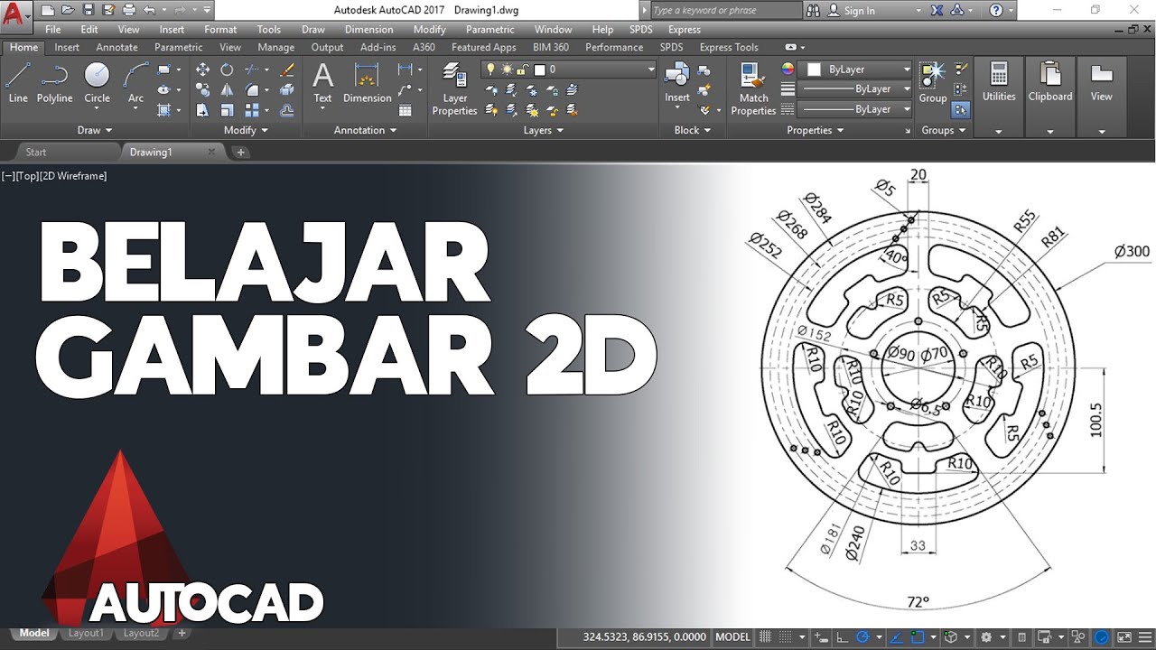 Belajar Gambar 2D  Menggunakan Aplikasi AutoCAD | #5