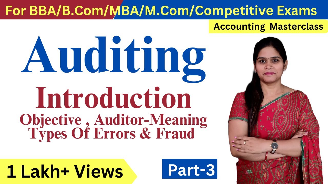 Auditing | Auditor | Objective | Limitations | Audit | Classification | Part-3 | Errors & Frauds |