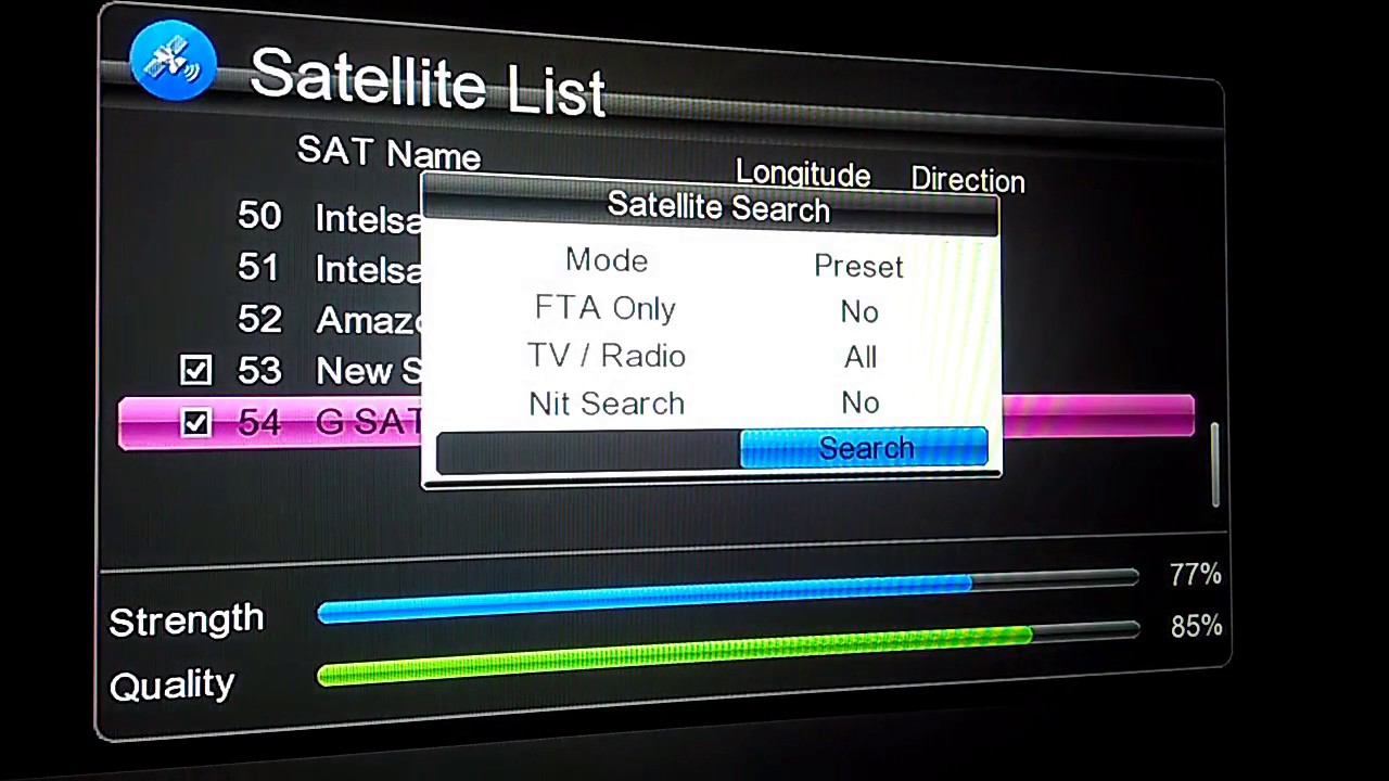 How to scan Multiple Satellite in Single Set Top Box HDS2 6303 by using Switch
