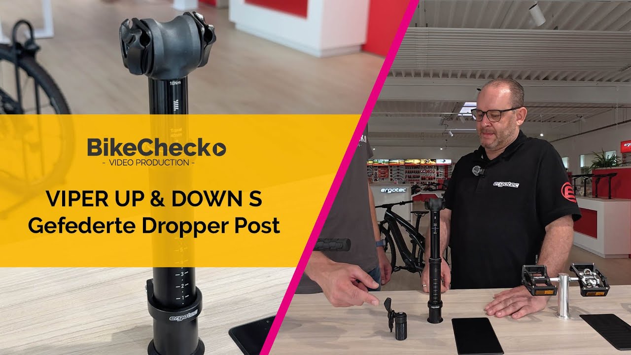 Absenkbar UND gefedert f&uuml;r maximalen Komfort! - Viper Up & Down Sattelst&uuml;tze von ergotec.