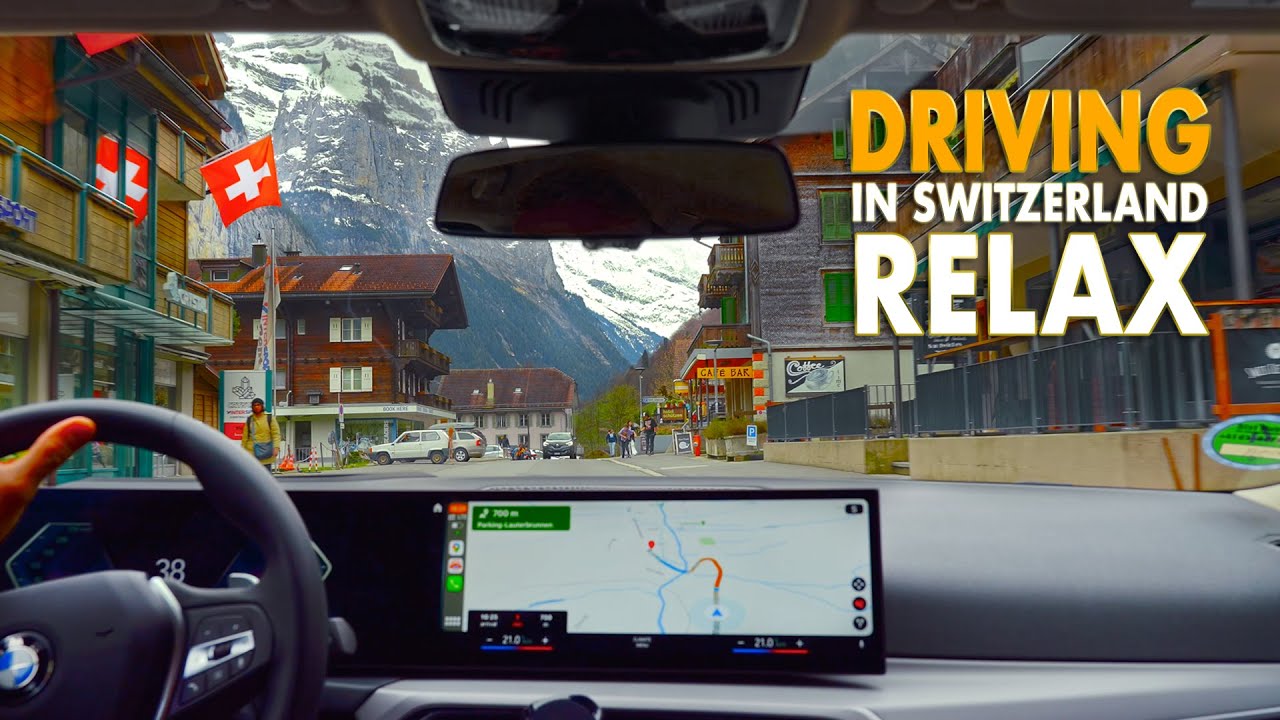 Driving in Switzerland 4k - Spiez to Lauterbrunnen HDR - ASMR