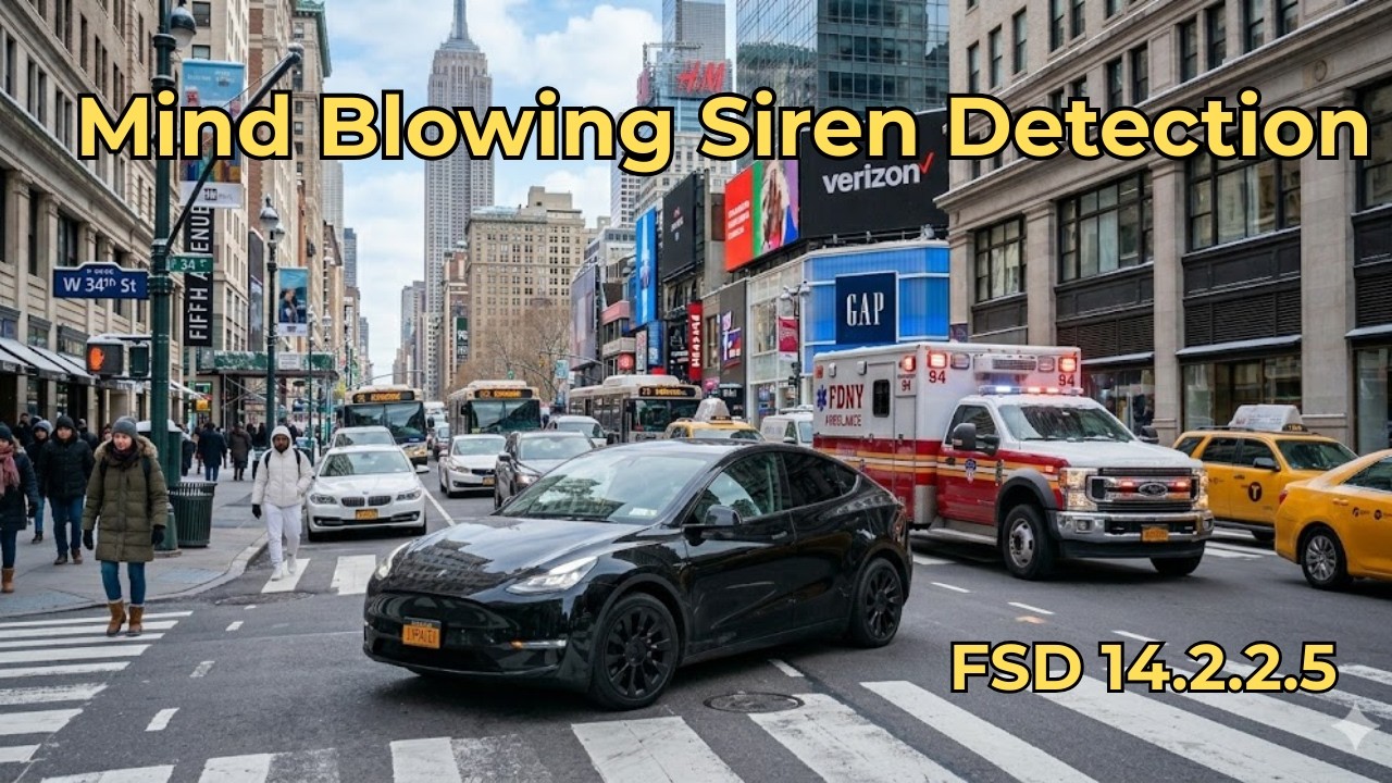Mind-Blowing! FSD 14.2.2.5 Hears Sirens BEFORE Me – NYC Upper West to Midtown Drive 🚨
