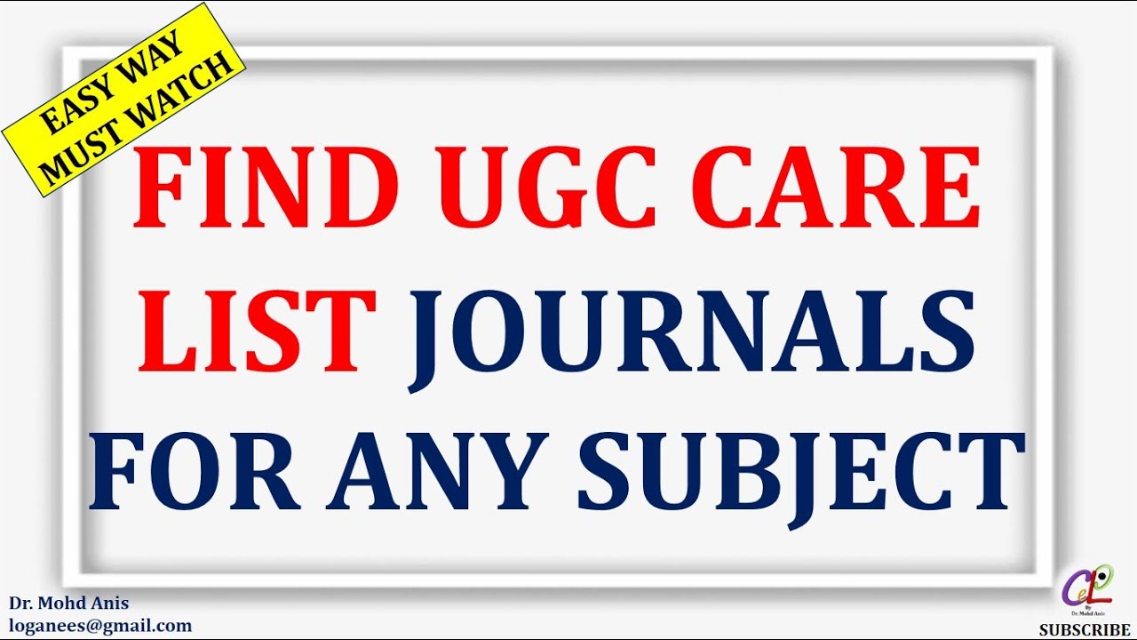 How to find UGC CARE listed journals #UGC CARE list journal for publication