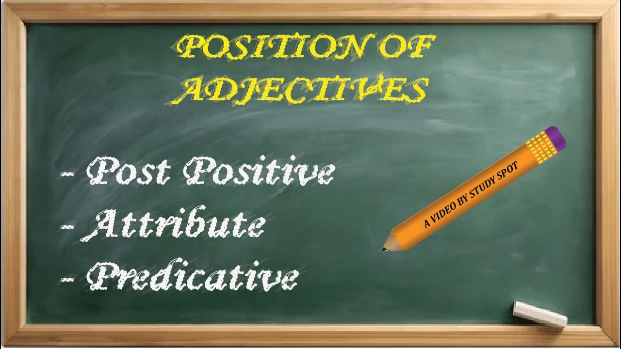 POSITION OF ADJECTIVES IN A SENTENCE | ENGLISH GRAMMAR | STUDY SPOT