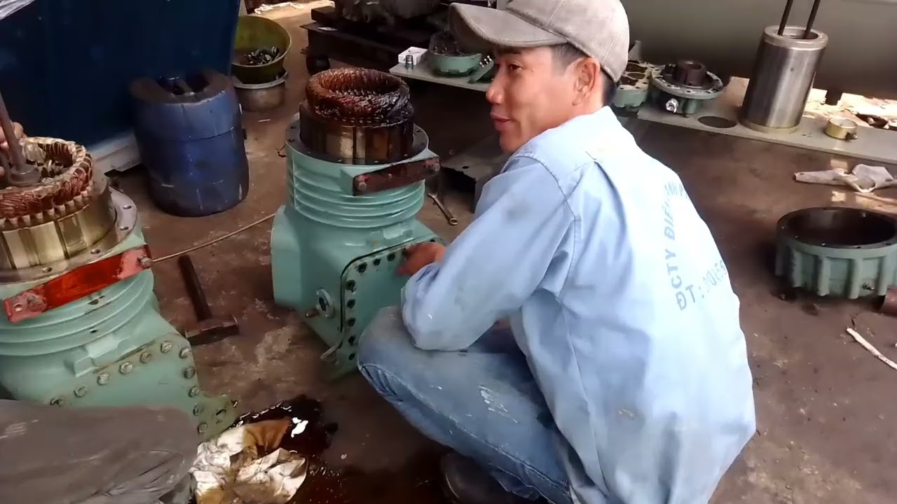 hướng dẫn tháo máy nén bitzer  chi tiết