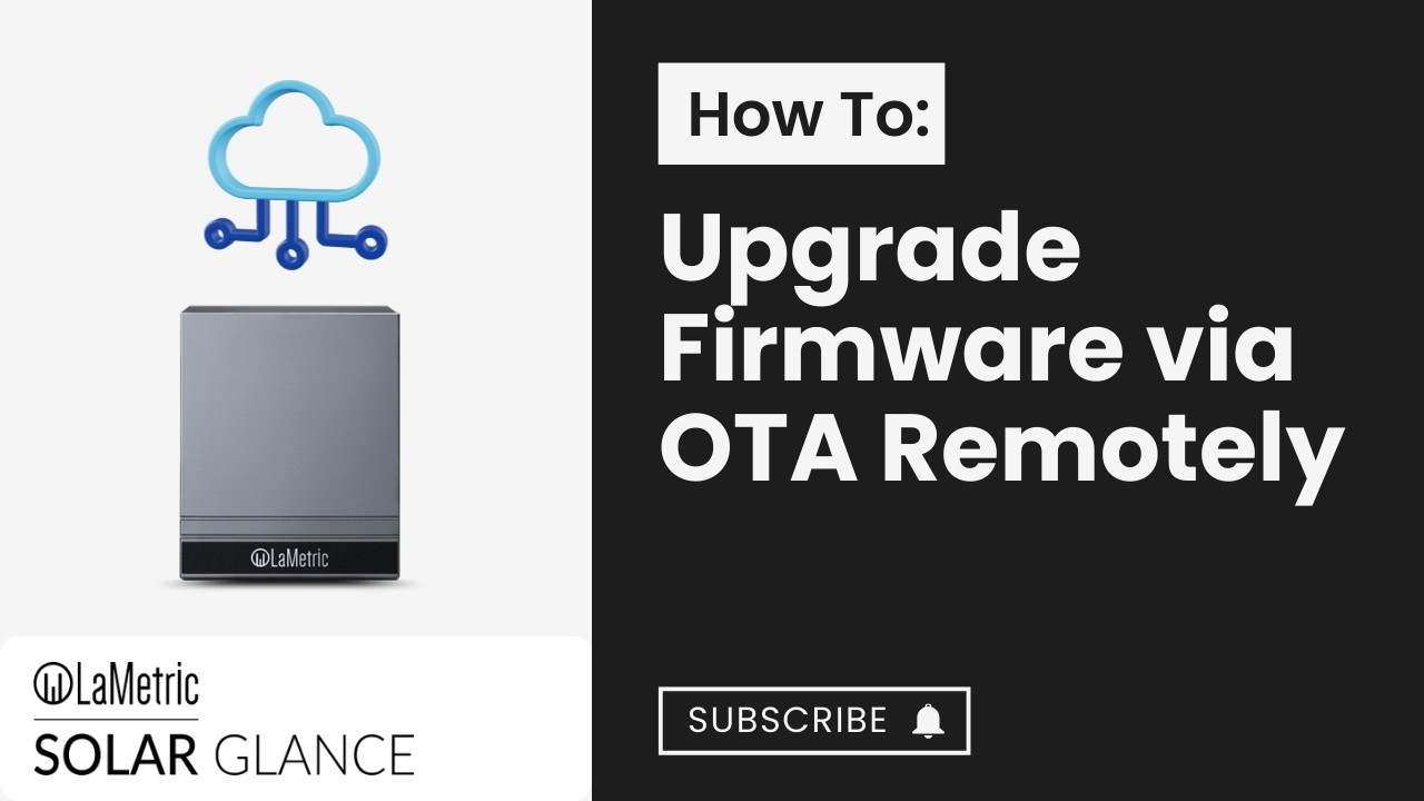 How To: Upgrade firmware via OTA using Solar Glance CMS