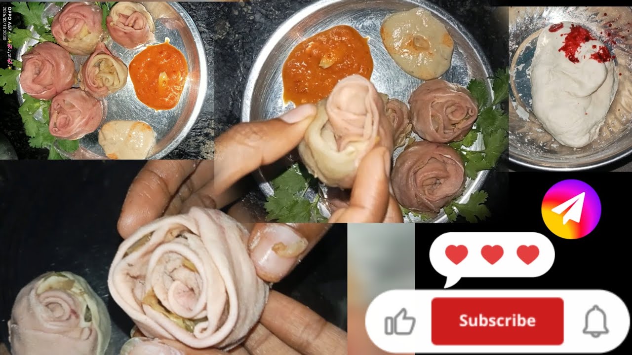 || Trending Rose 🌹 momos recipe 🍲🤤😋 ||  
