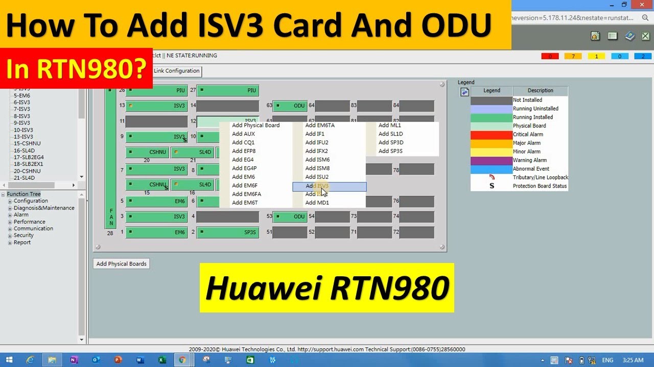 How to add ISV3 card in Huawei RTN980 || Add ODU | Telecom Engineering | Through WebLCT Software