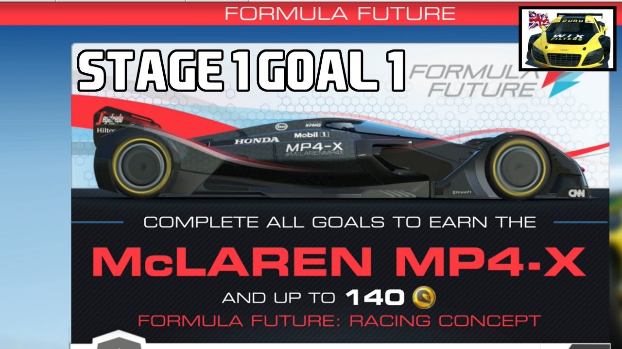 Real Racing 3 Formula Future Stage 1 Goal 1 McLaren MP4-X RR3