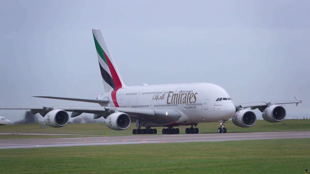 Emirates Airlines  EK22 A6-EOX Airbus A380-861 EK22 Manchester MAN To Dubai DXB On 12/01/2026.