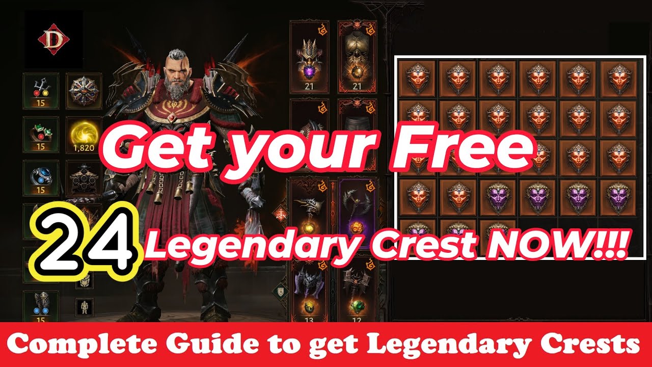Get your Free 24 Legendary Crest NOW! | Diablo Immortal | Free to Play Player and Low Spenders