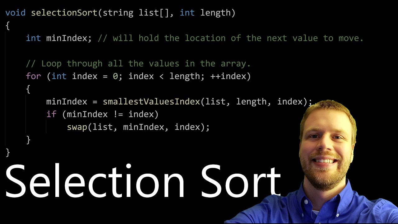 Sorting in C++ using the Selection Sort