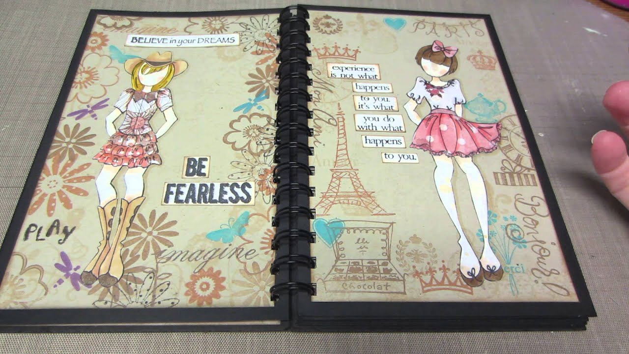 Affirmation book with collage stamping technique