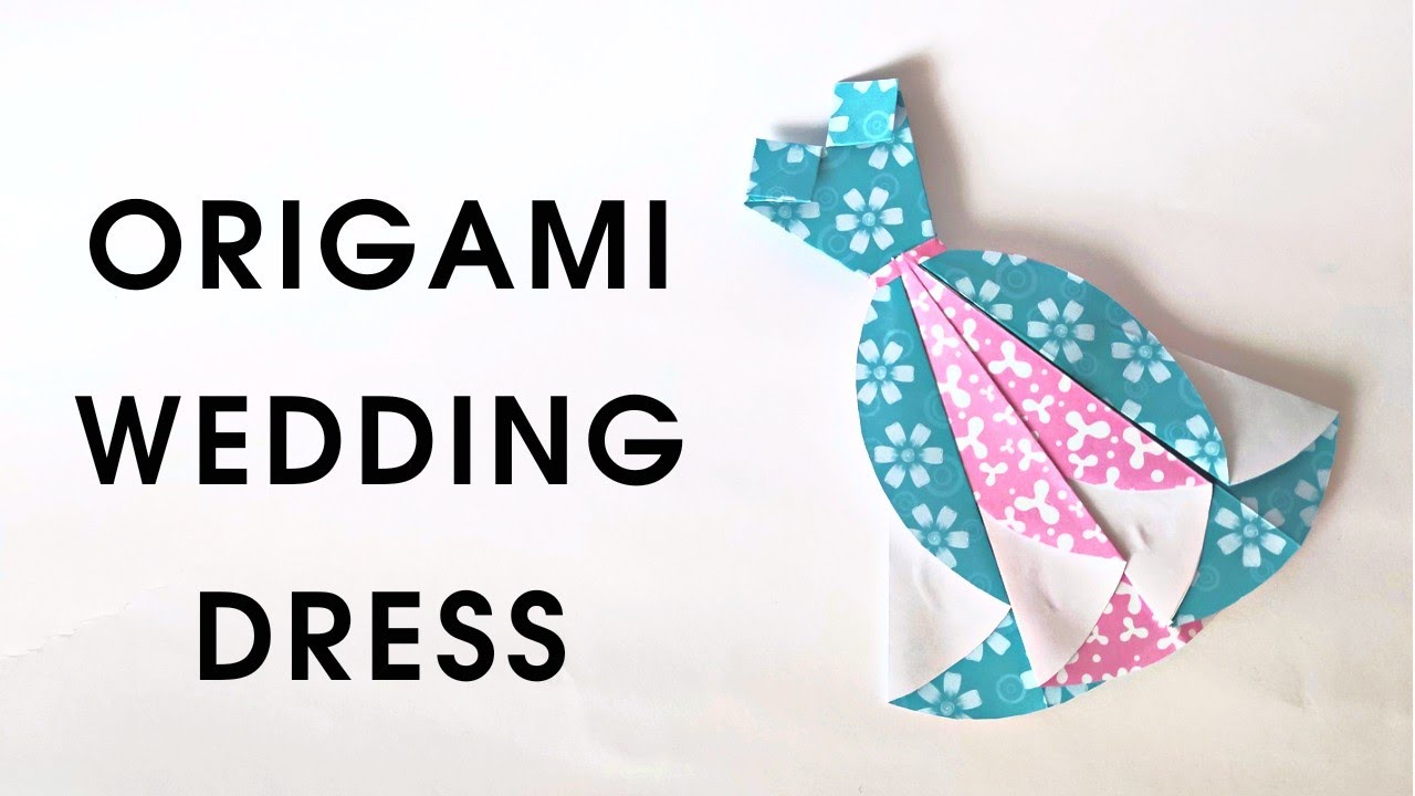 Origami WEDDING DRESS | How to make a paper dress | Origami clothes