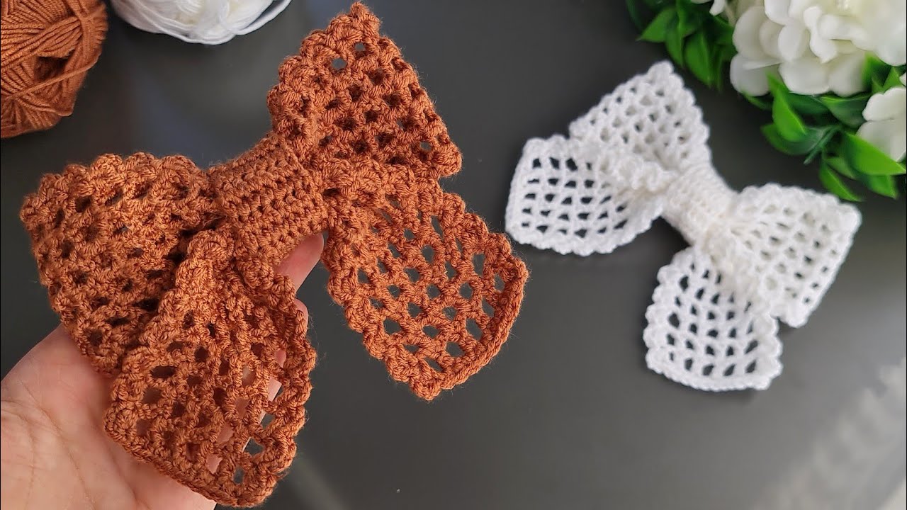 Free Crochet ❤ I Discovered the Easiest Way to Crochet a Stunning Bow Hair Tie