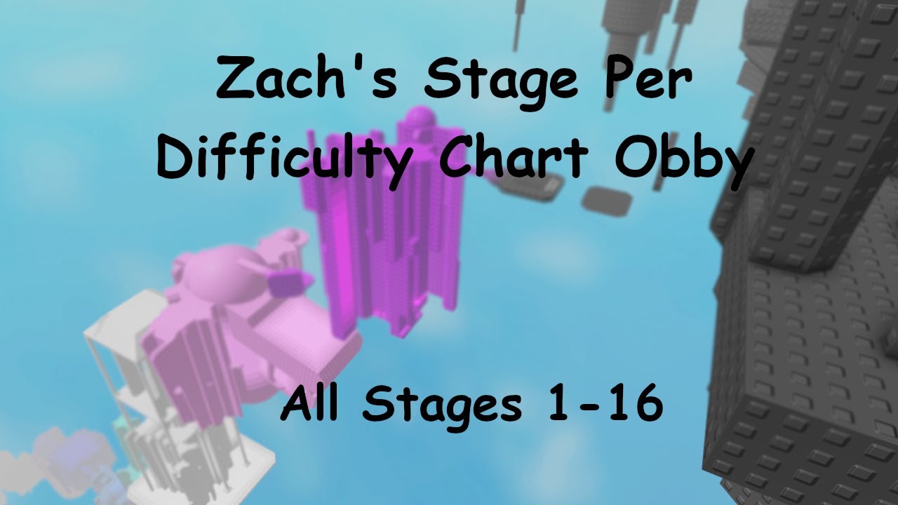 Zach's Stage Per Difficulty Chart Obby - All Stages 1-16