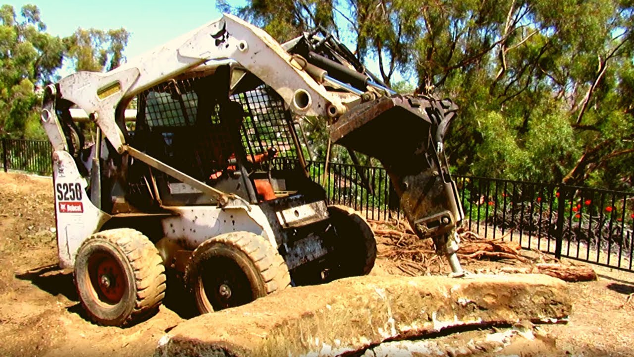 Concrete Demo w/ Bobcat S250 & Breaker (Best Operator) California