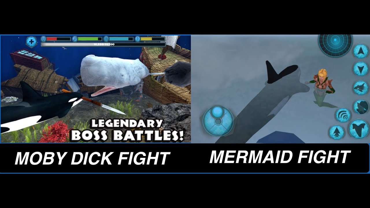 Orca Simulator -Part 2 - MOBY DICK AND MERMAID BATTLE - iPad, iphone, Android