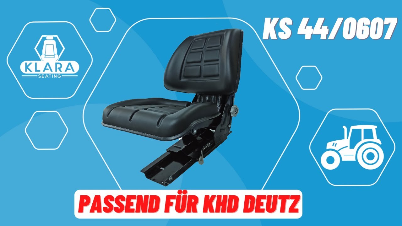 Klara Seats Traktorsitz KS 44/0607 PVC Schwarz passend f&uuml;r Deutz Traktoren/Schlepper