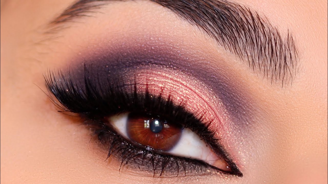 Rose Gold and Blue Smokey Eyeshadow Makeup tutorial