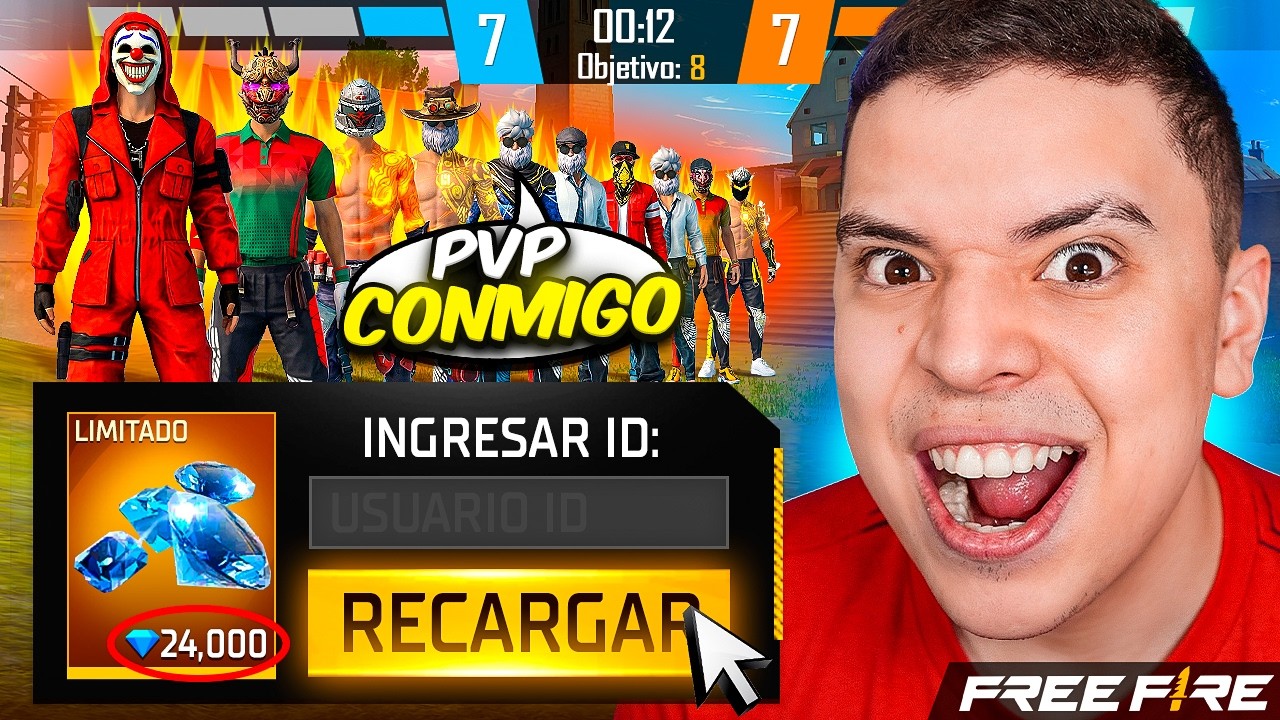 ¡SI ME GANAS UN PVP TE DOY 24.000 DIAMANTES!!! 🔥 FREE FIRE 🔥 ESPECIAL !!!