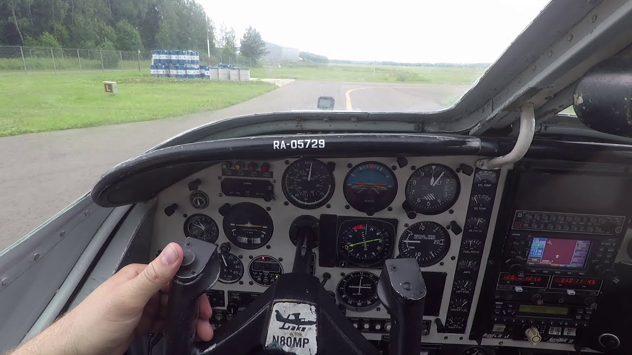 Полёт по кругу на Гидроплане Lake 250.
