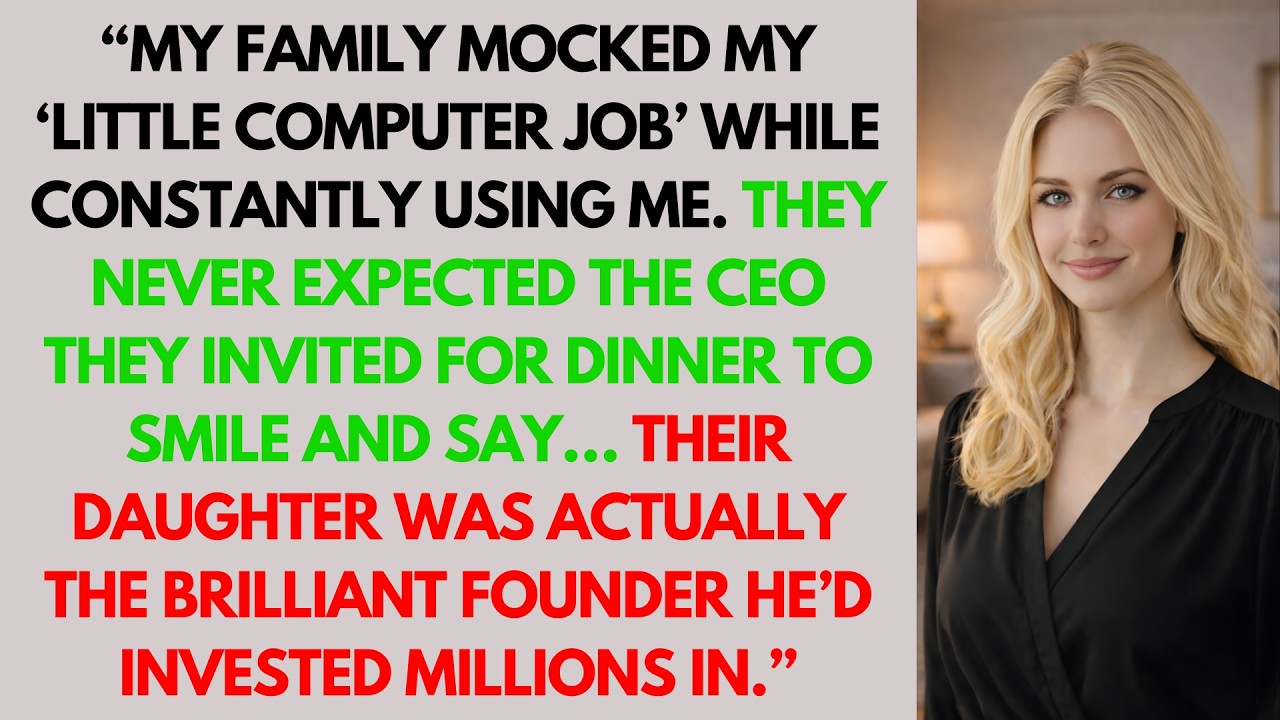 My Family Mocked My “Little Computer Job”Until the CEO at Dinner Revealed He Invested Millions In Me