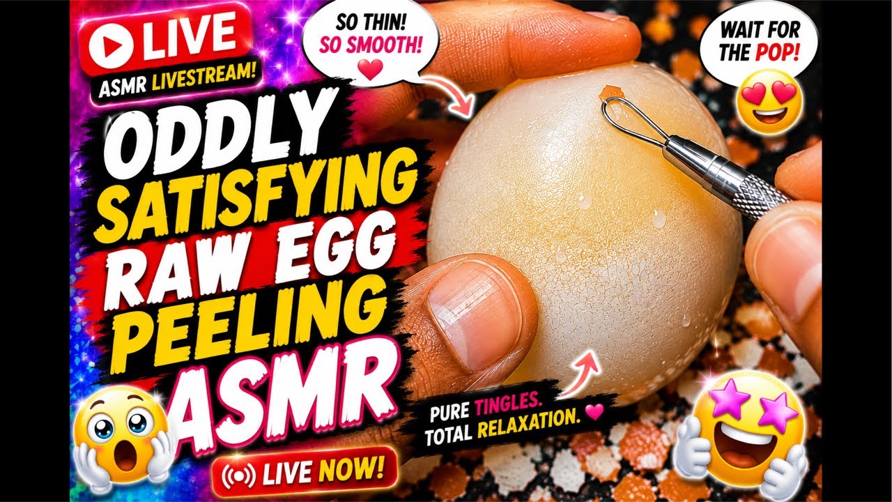 Oddly Satisfying Raw Egg Peeling ASMR&hellip; You&rsquo;ll Feel Every Crack 😳