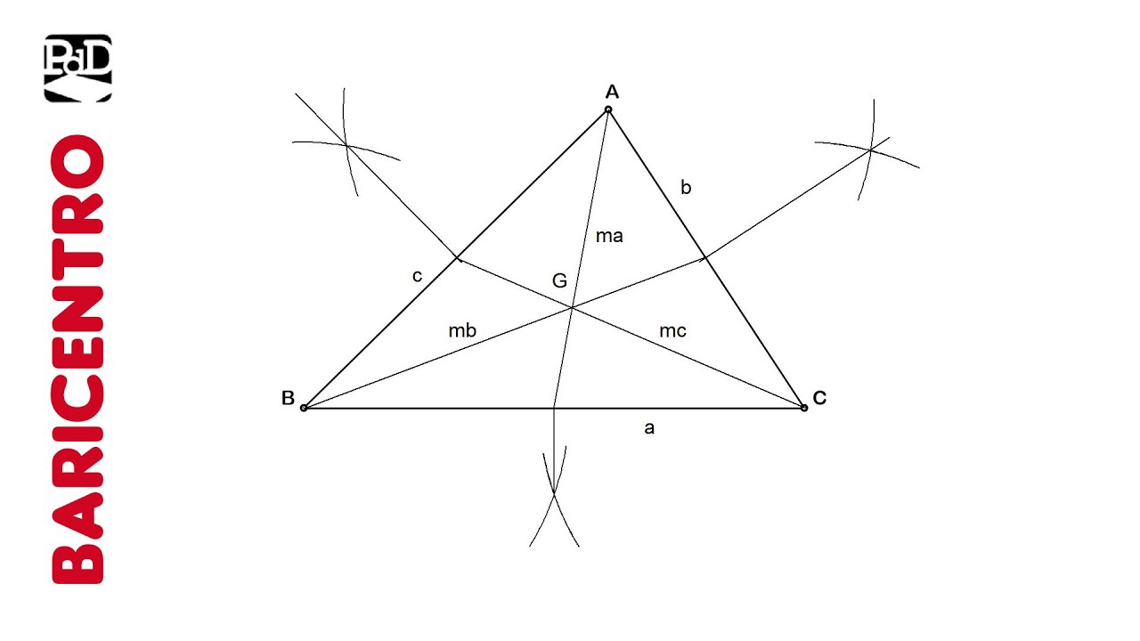 Trazar las Medianas y hallar el Baricentro de un Tri&aacute;ngulo - Dibujo T&eacute;cnico