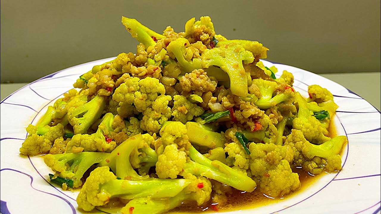 Cauliflower Stir-Fry | ឆាផ្កាខាត់ណា ឆ្ងាញ់ងាយធ្វើ🥦
