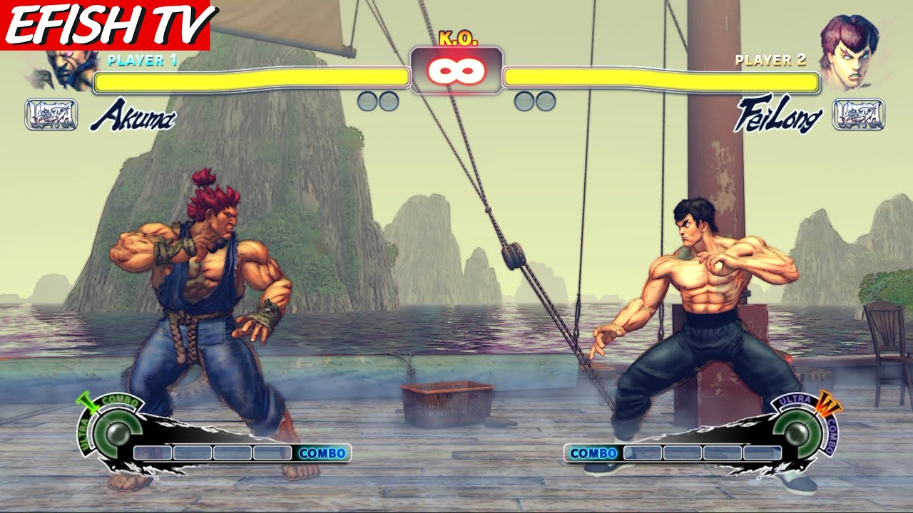 Akuma vs Fei Long (Hardest AI) - Ultra Street Fighter IV