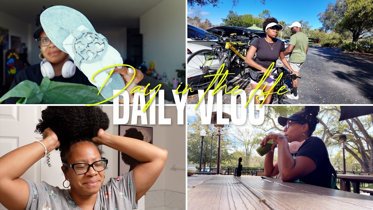It’s Always Something 😩 | Curly Ponytail Over Locs, Denim Tory Burch Sandals & 14 Miles on the Bike
