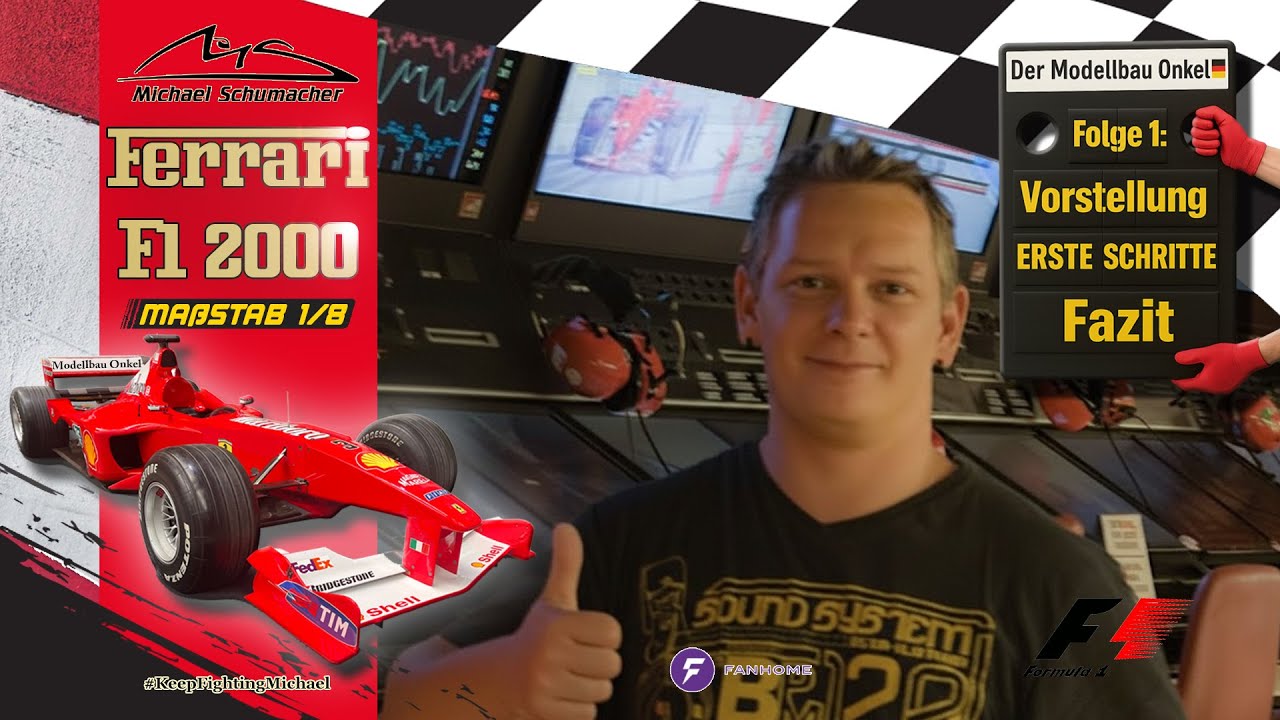 DeAgostini Michael Schumacher Formel 1 F1 2000 Ferrari im Ma&szlig;stab 1:8