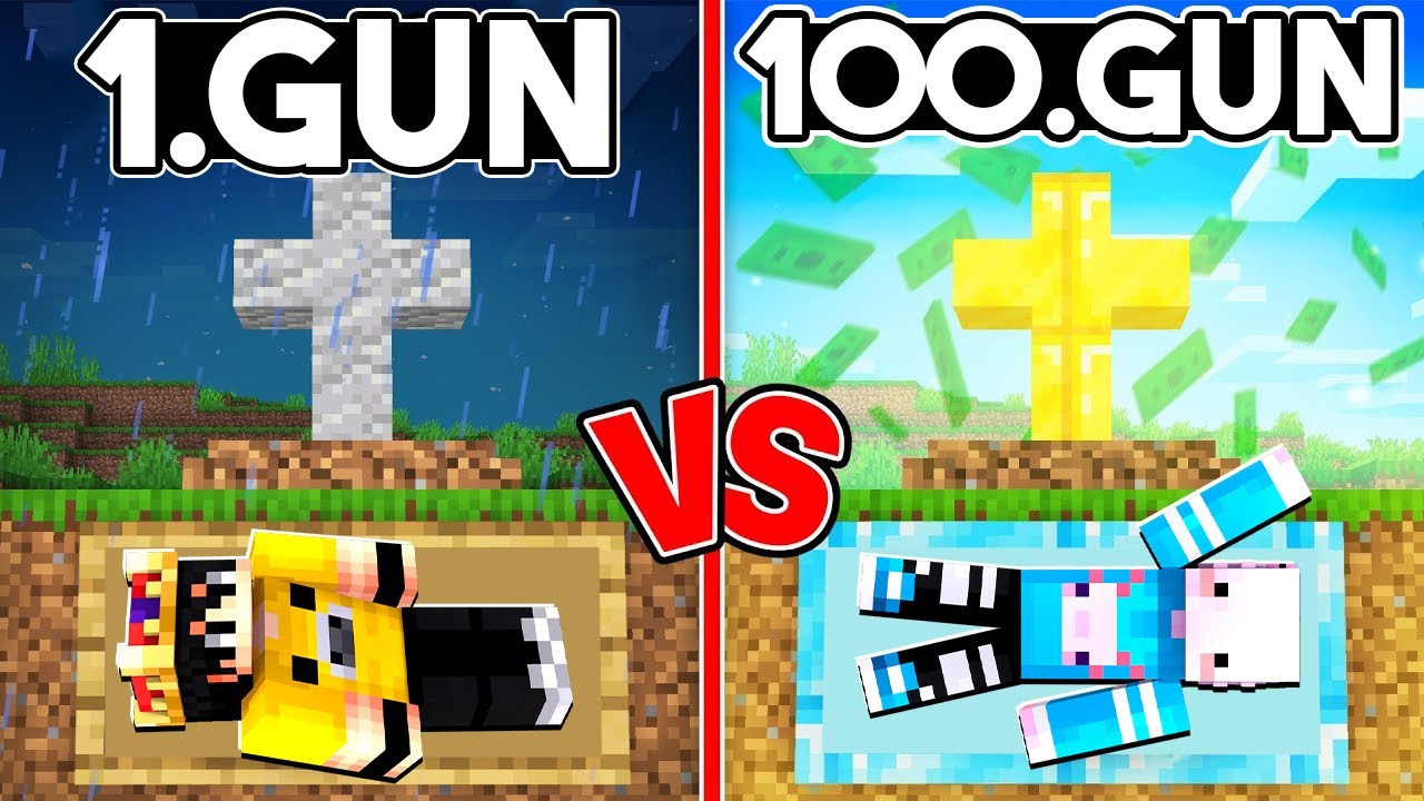 Minecraft'ta 100 GÜN MEZARDA HAYATTA KALDIM!