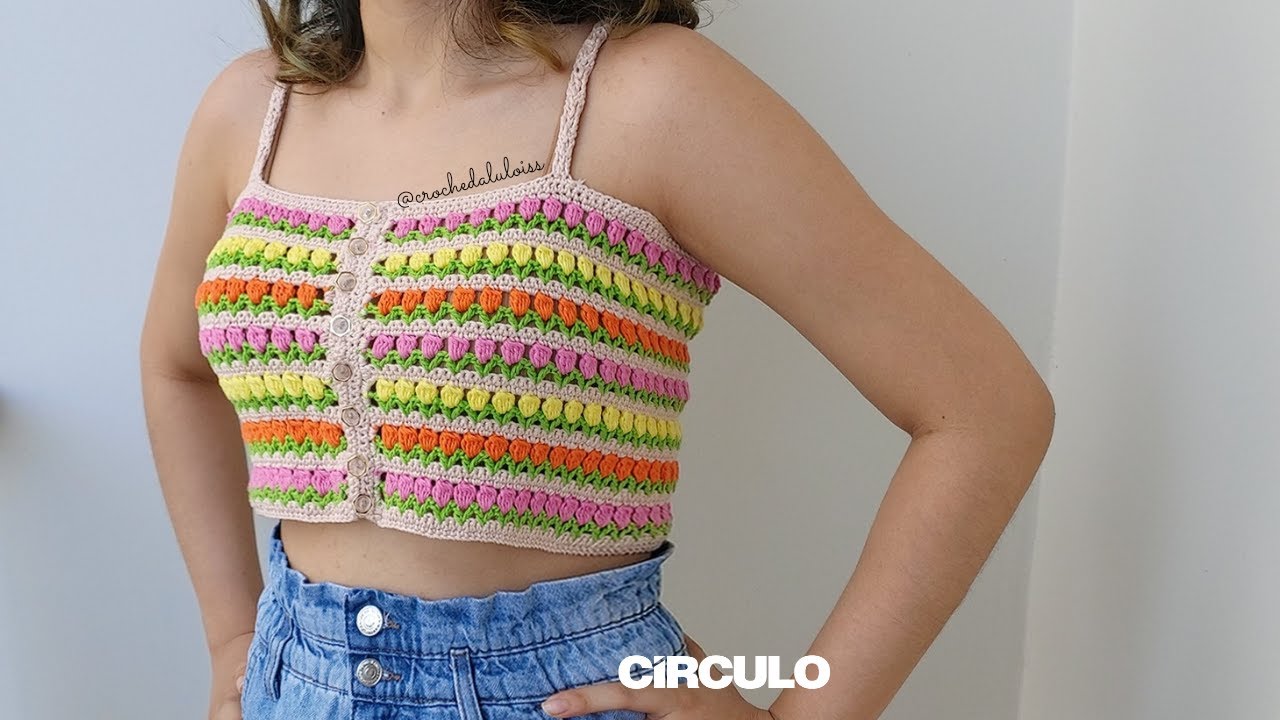 Blusa/Cropped Tulipa em Crochê - Passo a passo