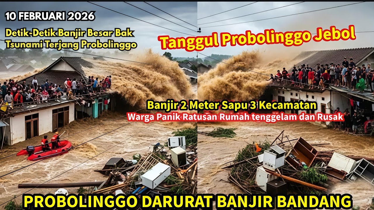 10/2/2026 TANGGUL PROBOLINGGO JEBOL! BARU SAJA BANJIR BANDANG DAHSYAT SAPU KOTA PROBOLINGGO JATIM
