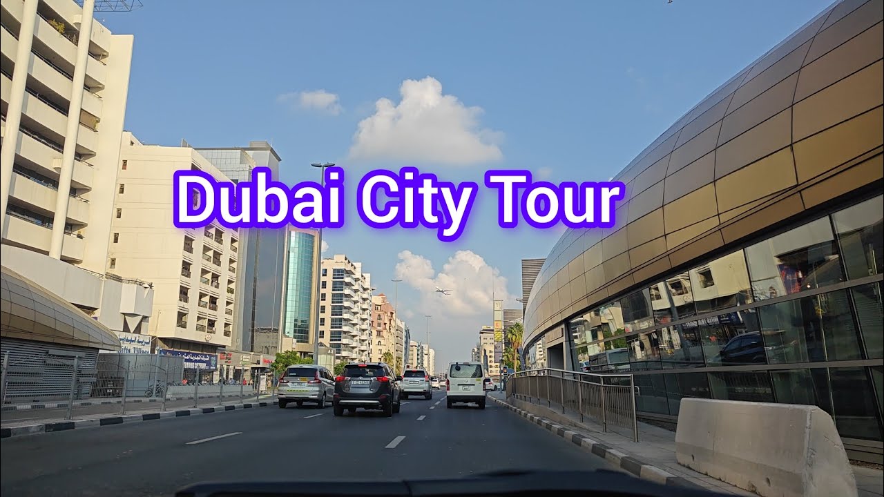 Dubai City Tour Deira City Centre. Driving Tour Dubai. Clean sky in UAE. Visit Dubai . Cold weather 