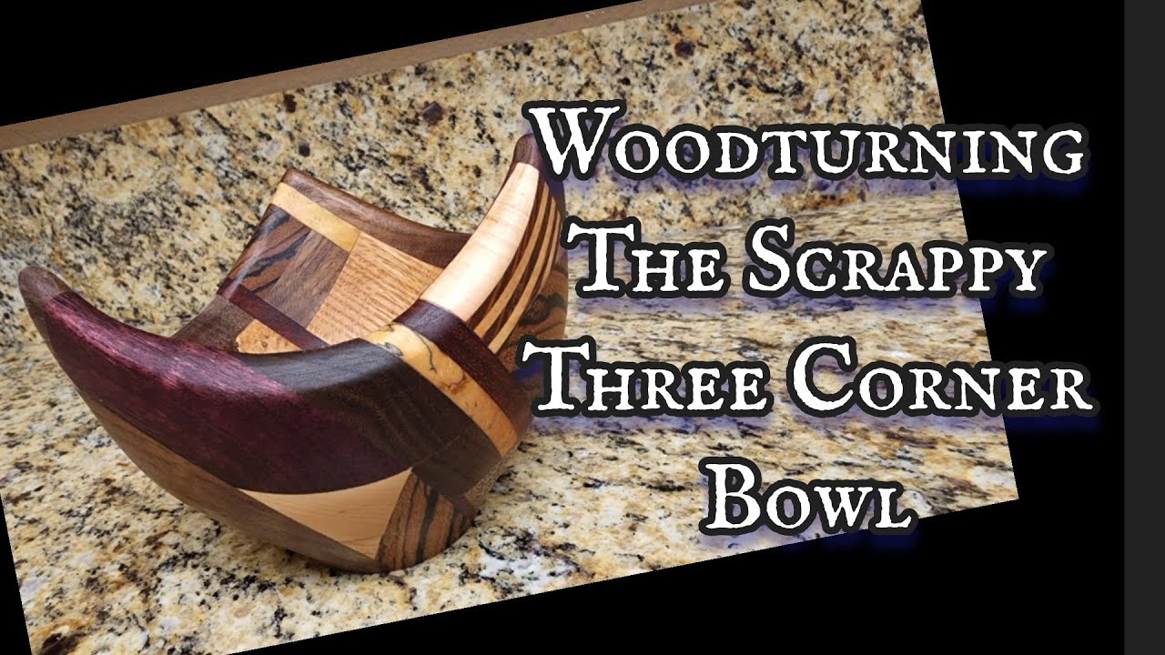 Woodturning...Scrappy Three Cornered Bowl...Watch the Flying Colors! #woodturning #scrapwood