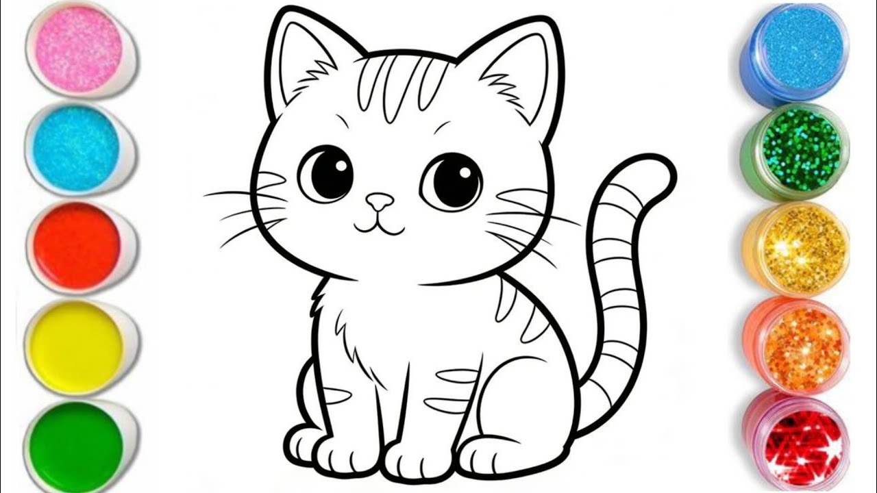 How to Draw a Kitten: Easy Step by Step for Kids / Cute Kitten Drawing Tutorial for Children 
