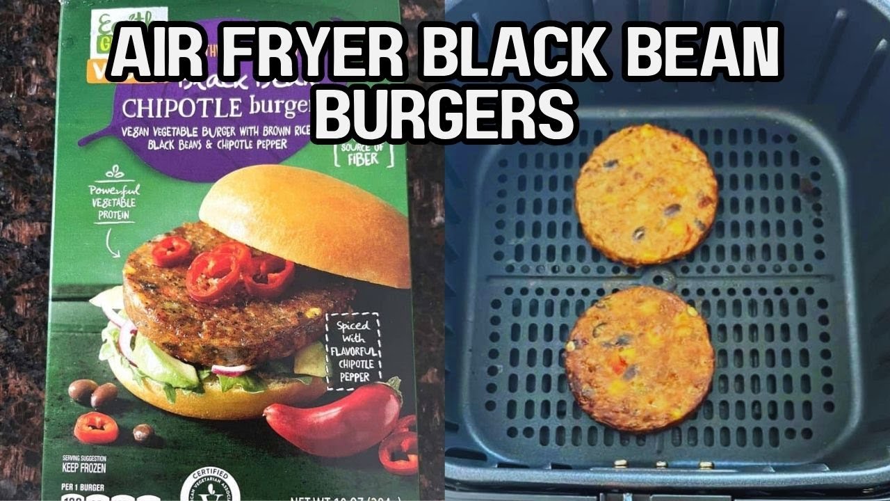 Air Fryer Frozen Black Bean Burgers: CRISPY, Plant-Based & Ready in Minutes! 🍔 Vegan Friendly 🌱