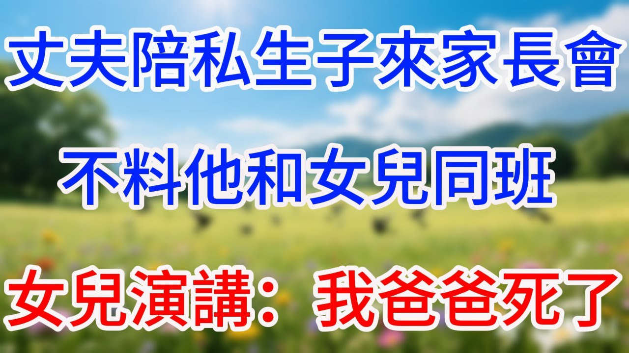 丈夫陪私生子來家長會，不料他和女兒同班，女兒演講：我爸爸死了