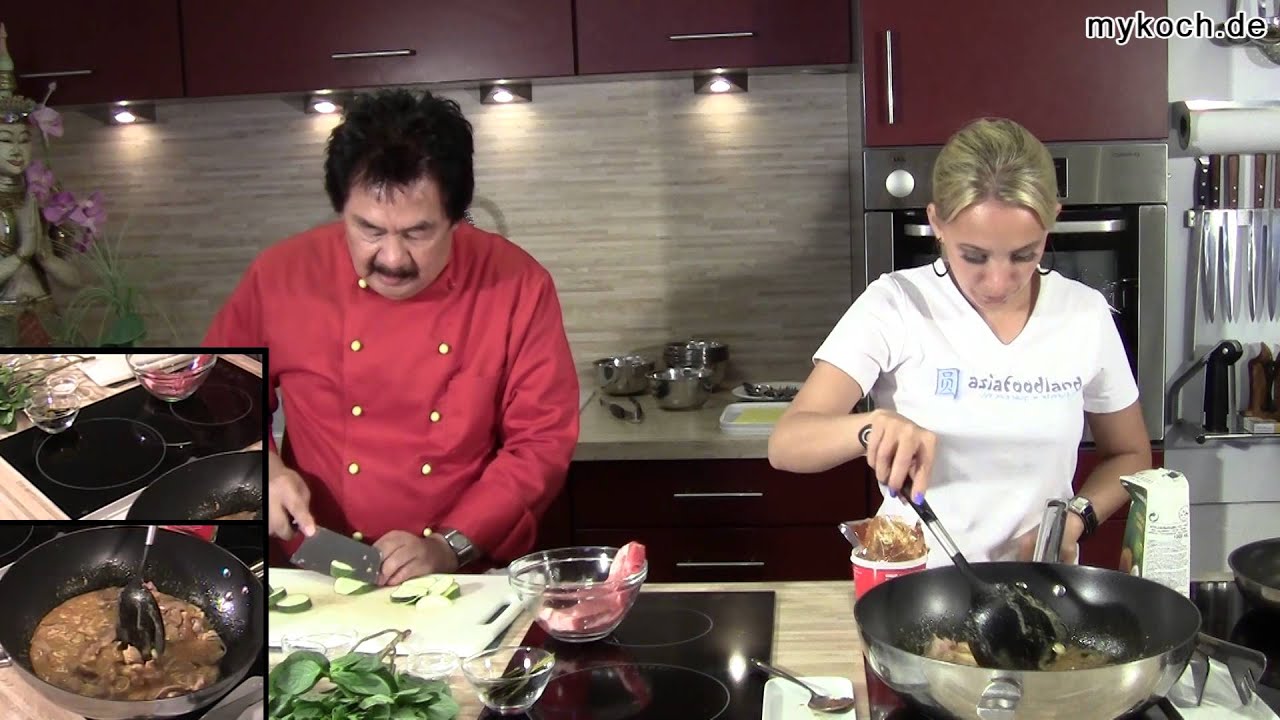 Pad Ped Moo - thailändisches Schweinefleisch Gericht